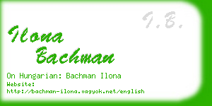 ilona bachman business card